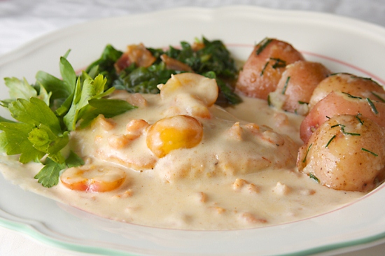 Gluten-Free Chicken Normandy in Cream Sauce